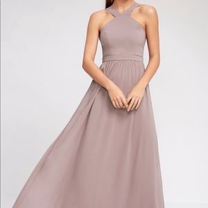 Lulus Air of Romance Taupe Maxi Dress